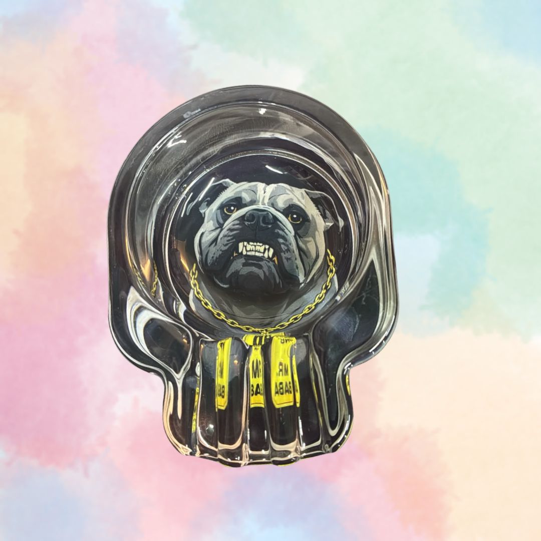 Cinzeiro de Vidro Formato Caveira King Dog